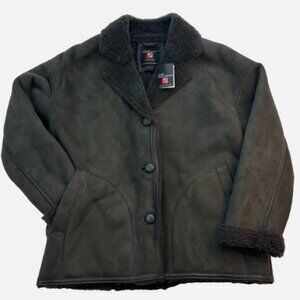 Chas Mackenzie Women's Shearling Coat Made in England Sheepskin Jacket Size L